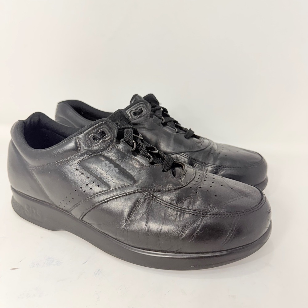 SAS Time Out Mens 9 M Black Leather Walking Shoes Tripad Comfort Made in USA